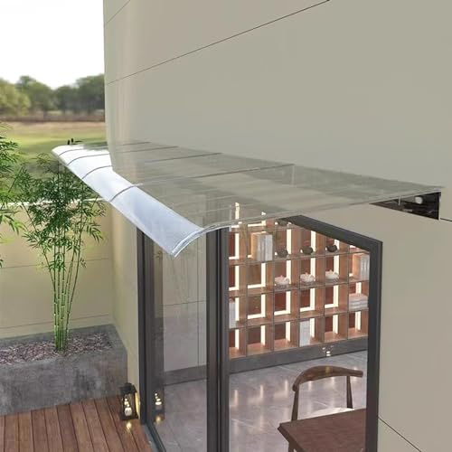 Door Awning,Front Door Canopy Outdoor Awning,Window Rain Roof Cover with Polycarbonate Roofing Sheets Door Porch Canopy,Outdoor Garden Canopy Snow and Winds Protection (40x80cm/16x32)