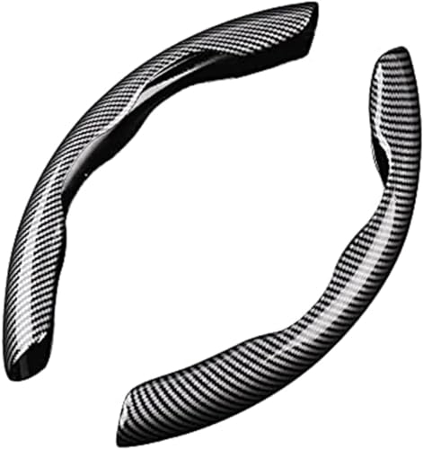 THOMIX 2 Stück Auto Lenkradbezug für Mercedes Benz A-Class W177 A160 A180 A180d A200 A200d, Segmentierter Langlebig Rutschfester Kohlefaser Lenkradbezug Lenkradschutz Auto Innenraum Zubehör