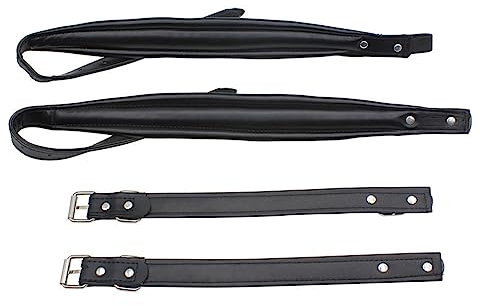 1 Paar Leder-Akkordeongurt 16-120 Akkordeon Universal-Schultergurt Wasserdicht Verstellbar (Schwarz)