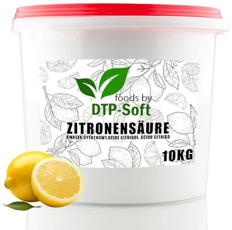 Premium Zitronensäurepulver im Eimer 10kg - Zitronensäure Pulver für Lebensmittelkontakt E330 TOP