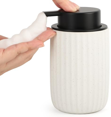 Segbeauty Schaumseifenspender, 320ml Seifenspender Bad, Seifenspender Keramik mit Schaumpumpe, Soap Dispenser für Handseife, Shampoo, Duschgel, Spülmittel