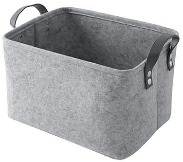 1 cesta de almacenamiento de fieltro, caja de almacenamiento cuadrada, cesta de almacenamiento plegable, adecuada para juguetes, ropa, libros (32 x 27 x 23 cm).
