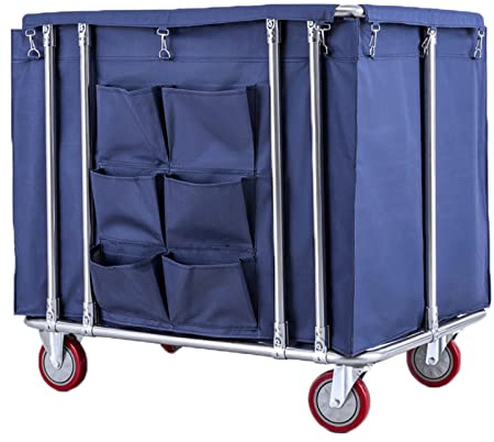 Wäsche Hamper mit Edelstahl-Rahmen Wasserdichtes Oxford für Home Hotel, DCNGXUKLK, Blau, c