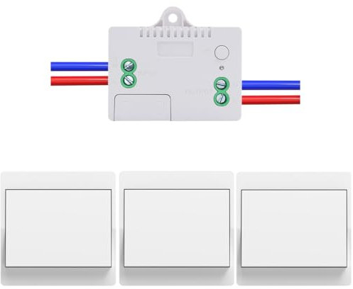 Cerhot EU Self Powered Wireless Light Switch Kit Remote Light Switches Wireless No Wiring No Battery Kinetic Light Switch Wireless Radio Wall Switches For Home Lighting (EU 1Gang 3V1 A）