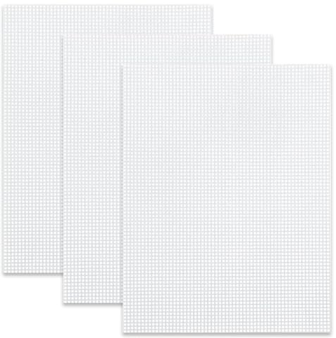AOEVUIR 3 Pcs Plastic Canvas Sheets Kunststoff kreuzstich Meshstoff Leinwand knüpfen Handgemachte Kunststoffgitter DIY Bag Zubehör für Bastel- und Nähprojekte Weiß 20 * 30