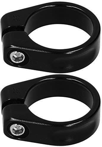 2 Stücke 35 MM Aluminiumlegierung Mountainbike Sitzrohr Clip Rennrad Sattelstütze Klemme (Black)