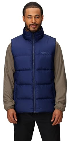 Marmot Men's Guides Down Vest, Lightweight down vest, warm winter puffy, water-repellent quilted coat, windproof functional gilet, packable outdoor jacket, Arctic Navy, XL