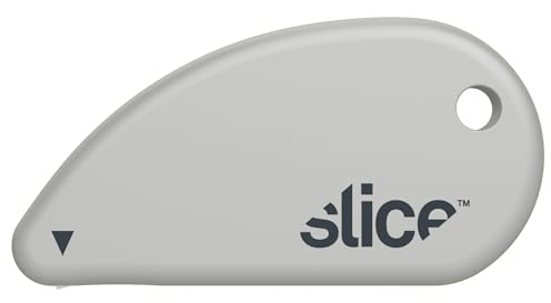 Slice Micro Safety Cutter | Safe Ceramic Box Cutter Lasting 11x Longer Than Metal | Keychain Box Opener | 1 Pack | Earth White