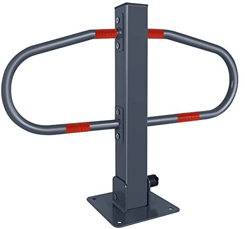 FIVMEN Parkplatzsperre Klappbar Absperrpfosten Parkplatzsperren Verzinktes mit Schlüsseln und Reflektierende Aufkleber Parkplatz Absperrung Schmetterlingsform Parkpfosten