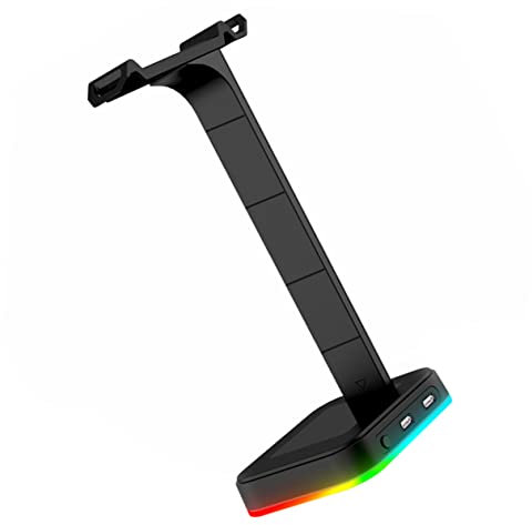 Hoement Kopfhörer Headset Halter Mit Zwei USB-anschlüssen RGB-led Ohr Headset-Display-Rack Für Aufbewahrung