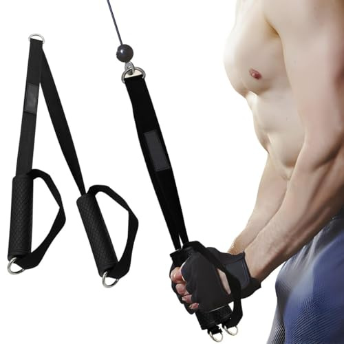 XURJUMI Cuerda de Tríceps Larga para Entrenamiento en Poleas - Accesorio de Tracción para Cable Gym - Correa para Triceps, Facepull o Pullover con Fijación Ajustable de Nylon