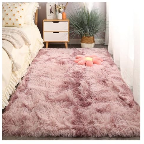 Alfombra mullida de lana de pelo largo para sala de estar, 50 x 100 cm, moderna, suave, para dormitorio, sofá, cocina y pasillo, color azul oscuro