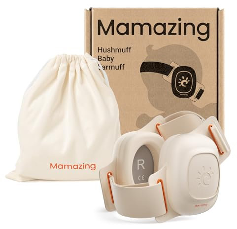 MAMAZING Cuffie antirumore per neonati e bambini (da 3 a 48 mesi), cuffie antirumore da 25 dB per viaggi, aerei, concerti, protezione dell'udito certificata CE e ANSI, migliora il sonno