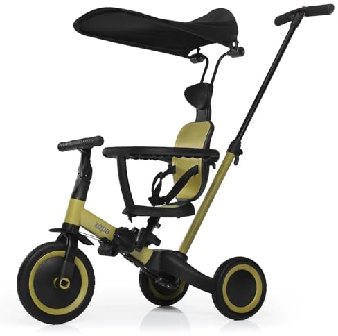 ZOPA Dreirad Zopa Razor Pro 6in1 – Mitwachsend von 1,5 bis 5 Jahren – Dreirad Laufrad Fahrrad – Mit Schiebestange & Dach – Verstellbar – Sicher & Leicht – Für Reisen & Alltag