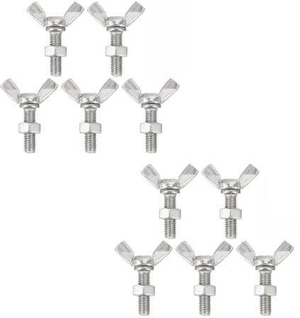 Flügelmuttern, 10 Stück M3-Schmetterlingsschrauben aus Edelstahl mit Muttern und Unterlegscheibe, Flügelschrauben-Maschinenbefestigung, Rändelschrauben (M3 x 16 mm)(M3*6mm)