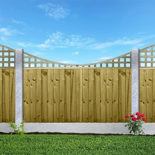 Privacy Fence Panel Topper 6ft x 1ft Concave Square Trellis Wooden 3pk