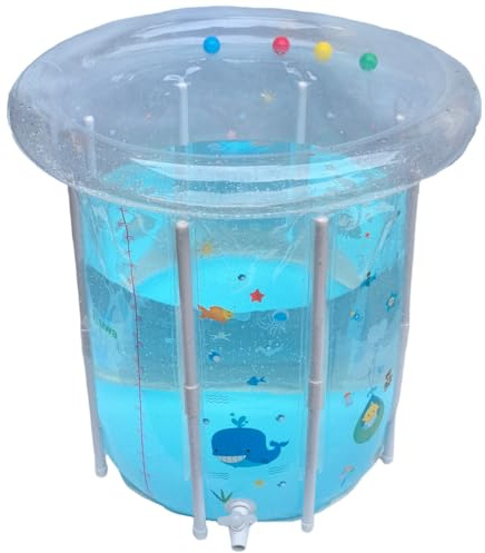 Kiddie Pool 29, 5x31, 5 pouces Piscine gonflable pour bébé Motif dessin animé Bébé nageant avec drainage Transparent scellé PVC Refroidissement pour tout-petits pour les journées chaudes