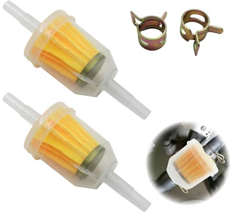 2 Stück Universal Kraftstofffilter,Benzinfilter 6mm,Geeignet Für Motorräder,Rasenmäher,Benzinmotoren,Filteranlagen,Benzin-/Ölfilter,Hochwertige Inline-Kraftstofffilter