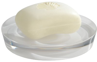 WENKO 18873572 Seifenablage Tropic White - Seifenschale, Polyresin, 12.3 x 2.1 x 12.3 cm, Weiß