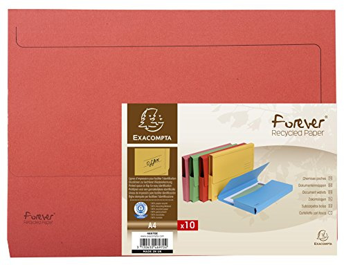 Exacompta 100 Taschenmappen mit Dehnfalte Forever® Blauer Engel rot