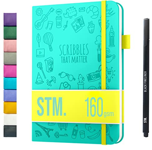 Scribbles That Matter A5 Bullet Dotted Journal + Stylo gratuit! Ton carnet a5 pointillés Couverture rigide 160 g/m², 150 papier épais résistant aux saignements pour le travail (5,75 x 8,5) pouces