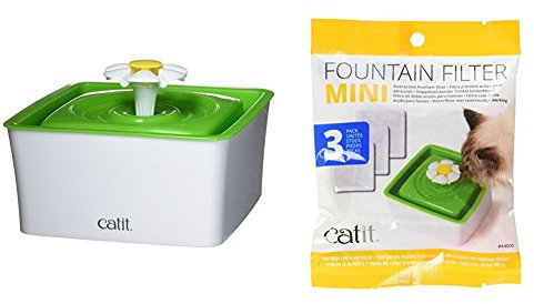 Catit Mini Flower Fountain For Kittens Mini Flower Fountain Replacement Filter, Pack of 3