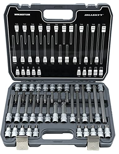 HASKYY 32 tlg Torx Steckschlüssel Satz T25 - T80 Innen Nüsse Bits Werkzeug Set Nuss