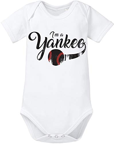 EZYshirt® I`am a Yankee Baseball Shirt Body Baby Kurzarm Bio Baumwolle