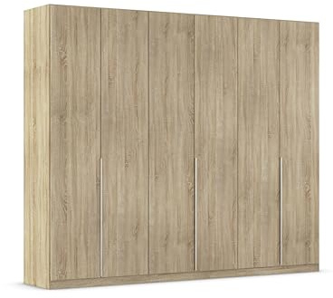 Rauch Möbel Alabama, Kleiderschrank, Farbe Eiche Sonoma, Breite 271 cm | Schrank, 6-türig, Zubehör Classic, für Schlafzimmer, Kinderzimmer, Garderobe, Flur
