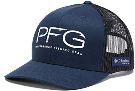 Columbia Unisex Hooks PFG Mesh Snap Back Haken Ball Cap, blau/weiß, Einheitsgröße