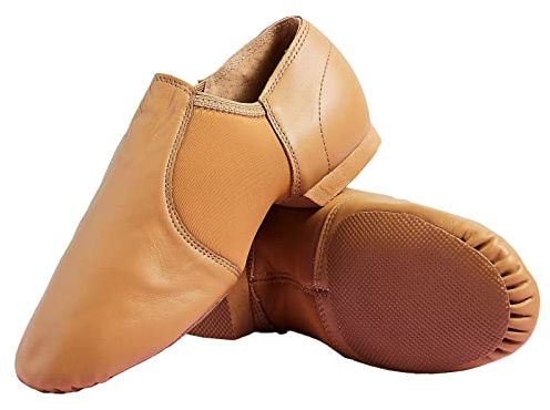s.lemon Läder Jazz Skor Delad Sula Slip-On Jazzskor Barn Dam Beige 39