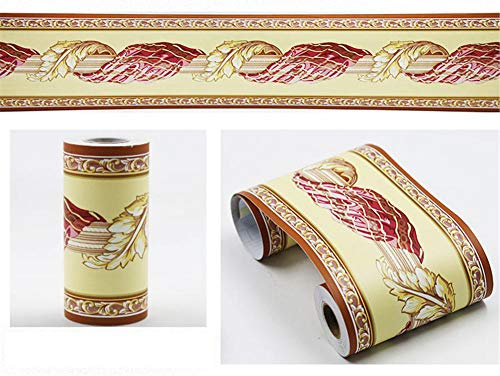 JKIYUGFGH Tapetenbordüre selbstklebend zum Aufkleben für Wohnzimmer Küche Badezimmer Abnehmbare Wasserdicht Bodenleiste PVC Dekorative Bordüre Rote Rebsorten 10cm X 900cm