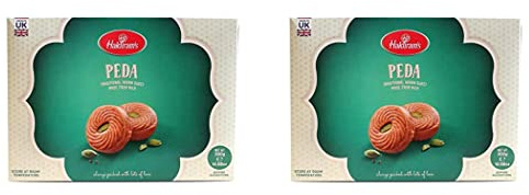 Haldiram Peda 300g (paquete de 2) – Dulce indio tradicional – Sabor suave y lechoso – Bondad de almendras cardamomo y pistacho – Dulces en cada ocasión
