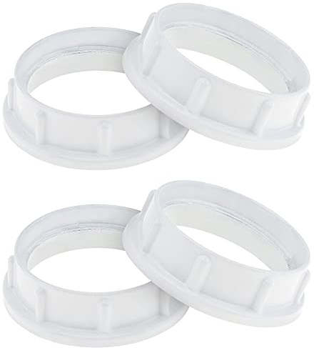 RTNLIT 4 Pack Light Socket Rings, White Aluminum Threaded Lamp Shade Ring for Medium Base E26 Sockets with Diameter of 1-1/2 Inches, Retainer Rings for Light Fixture