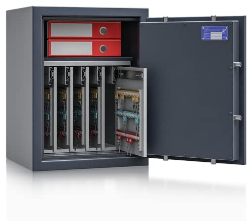 Secureo SafeHero Schlüsseltresor/Schlüsselsafe für 280 Schlüssel Osprey Key 4-B | Klasse 1 EN 1143-1 | Elektronisches Zahlenschloss | 5 ausziehbare Wände | 650x500x420 mm (HxBxT) | 102 kg