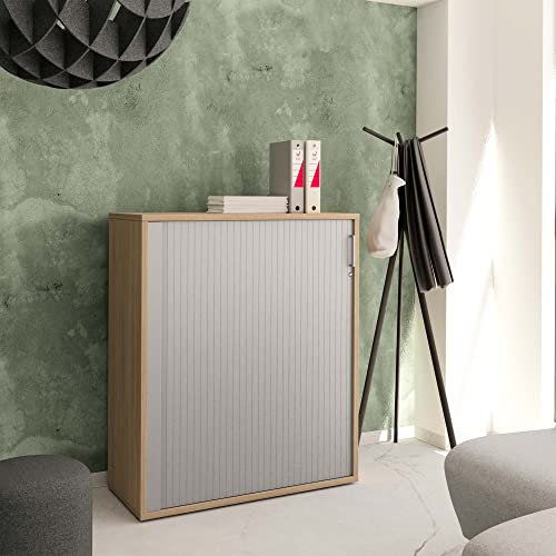Weber Büro Profi Jalousieschrank Bernsteineiche 3OH Quer-Rollladenschrank Aktenschrank Archivschrank