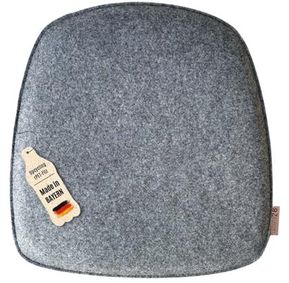 kontor28® - Sitzkissen Filz handgefertigt Made IN Germany | Sitzkissen Stuhl 39x40 cm aus rPET-Filz extra weiche und robuste Polsterung | Sitzauflage Stuhl für In- und Outdoor | grau 4er-Set