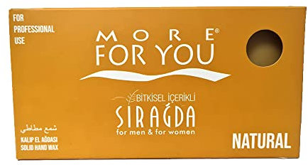 More For You Cera calda a mano, 500 g, cera calda per la depilazione hot Wax Sir Agda (naturale)