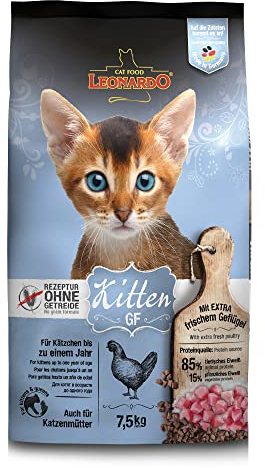 LEONARDO Kitten GF Katzenfutter Kitten, 7,5 kg getreidefreies Trockenfutter für Kätzchen bis 1 Jahr, Alleinfuttermittel mit frischem Geflügel