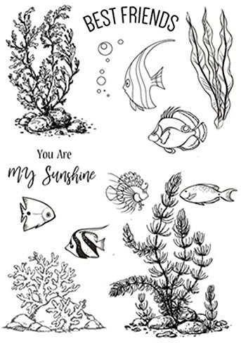 GIVBRO Tiere klare Stempel Aufkleber Schablone Siegel Fisch gemustert Prägeschablone Werkzeuge Scrapbooking DIY Handwerk Form