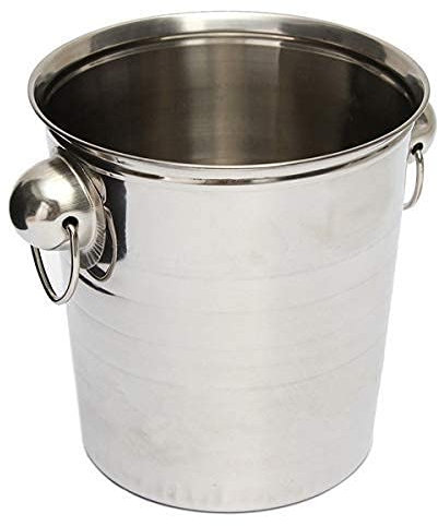 BTZHY EIS Eimer,Eiseimer Champagner Eimer,Weinkühler Sektkühler, Edelstahl Eiskübel,Silberner Edelstahl-EIS-Punsch-Eimer-Wein-Bier-Kühler-Champagner-Kühler-Party