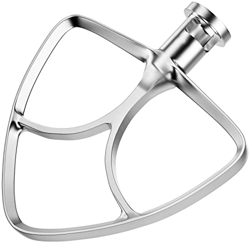 4.5-5QT Stainless Steel Flat Beater for KitchenAid Stand Mixer, Kitchen Aid Paddle Attachment Accessories/No coating/Dishwasher Safe Replacement for K45 KN15E1X KSM75 and Other Models