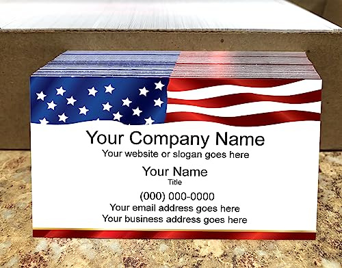 IMPACTONLINEPRINTING Business Cards 100pcs - Thick Smooth 16Pt Paper (350gsm), US Flag-2