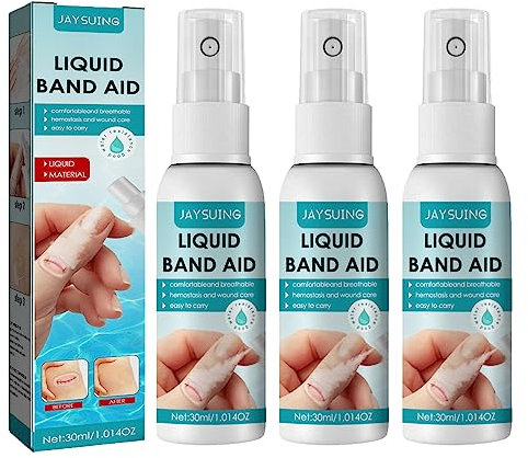 New Skin Liquid Plaster, Wound Spray Waterproof, Liquid Bands Aid Liquid Bandage Spray, Waterproof and Breathable Quick-Dry Skin Glue for Wounds, Liquid Transparent Protective Adhesive Bandage