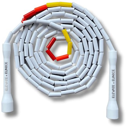 Elevate Rope Professionelles Springseil mit Perlen, 3 m verstellbar, hochwertige Perlen und Polyschnur, für Freestyle, Cardio und Tricks, alle Niveaus und für den Innen- und Außenbereich