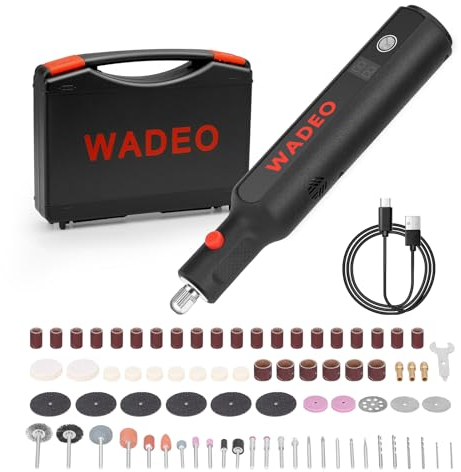 WADEO Multifunktionswerkzeug 8V 100W, 157 Zubehörteilen, Variable Drehzahl 6.000–30.000 U/min, Mini Rotationswerkzeug mit LED-Licht für Gravieren, Polieren, Schleifen, Bohren und andere DIY-Arbeit