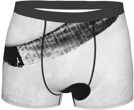 TRESILA Herren-Boxershorts mit Eishockey-Motiv, atmungsaktiv, bequeme Passform, Stretch-Boxershorts, weicher Stoff, Herren-Unterwäsche für den Alltag, Eishockey-Kunst, M