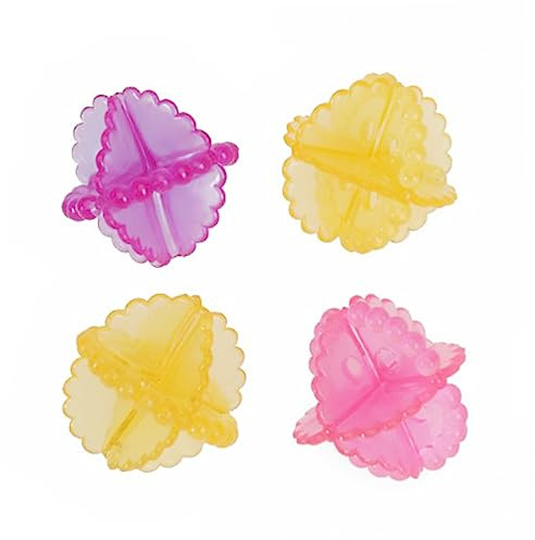 FRCOLOR Palline per Asciugatrice Proteggono i Vestiti da Grovigli 4 Pezzi e Ammorbidiscono Naturalmente i Tessuti Riutilizzabili in Plastica Resistente Colore Casuale per Uso Domestico