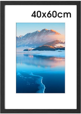 DTXDTech Bilderrahmen 40x60 cm schwarz Holz Bilderrahmen DIN Wandmontage,für Druck,Schlafzimmer und Wohnzimmer Dekoration