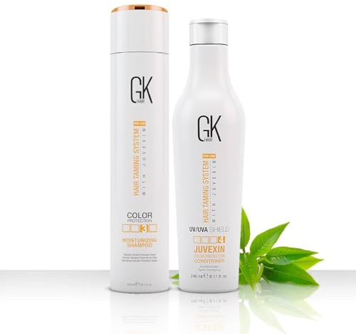 GK HAIR Color Protection Moisturizing Shampoo and Shield Conditioner Combo with no Sulfate Paraben for Chemically Treated Fizzy and Damaged Hairs